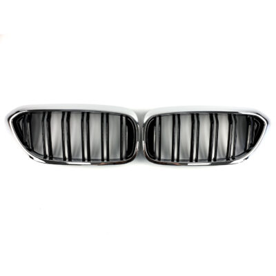 Ніздрі Чорні Глянець Хром Рамка ( Подвійні M-Look ) BMW 5 G30/G31 (2017–2020)