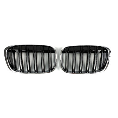 Ніздрі Чорні Глянець Хром Рамка ( Подвійні M-Look ) BMW X1 F48