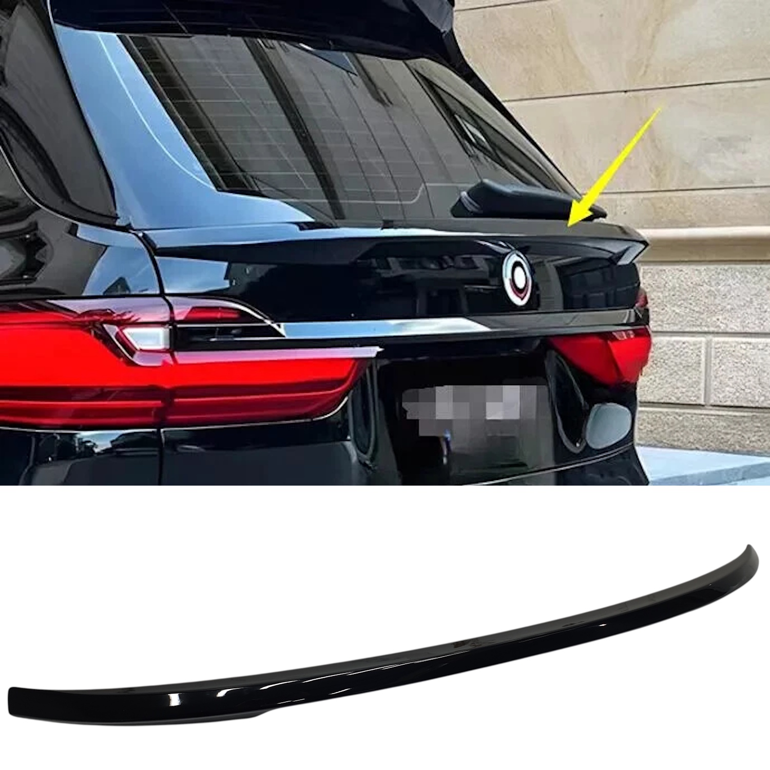 Спойлер Чорний глянець ( middle ) BMW X7 G07